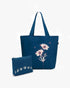 Large Zipper Tote (Happy Flowers) & Cosmetic Pouch (Moonphasing) - Ecoright