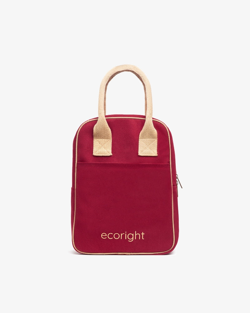Lunch Bag - Maroon & Beige: Eco-Friendly and Sustainable Lunch Bag by ecoright